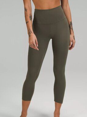lululemon Align High-Rise Crop 23" in Army Green Size 6